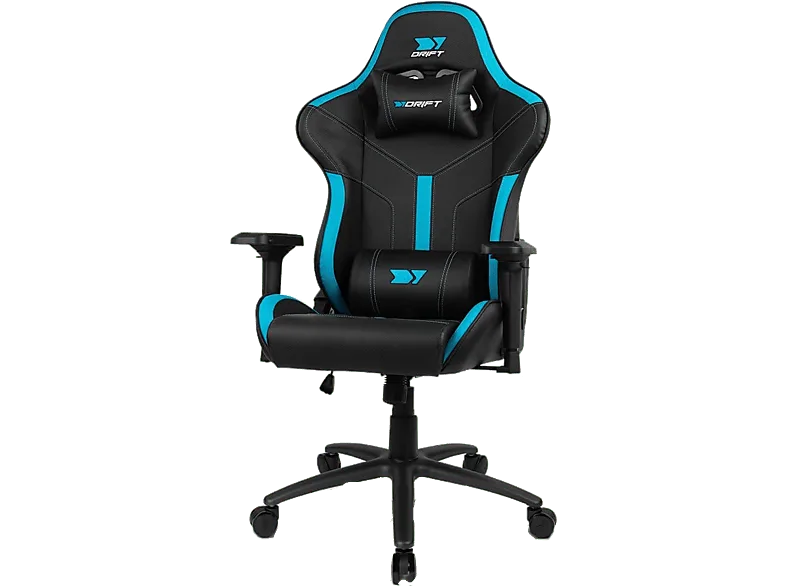 Silla gaming - Drift DR350, Polipiel, Reposabrazos 4D, Ruedas silenciosas, Inclinación, Azul