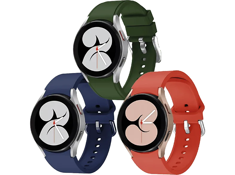 Pack Correas - Friendly License FRSWB098, Silicona, Samsung Galaxy Watch, Azul, Verde, Rojo