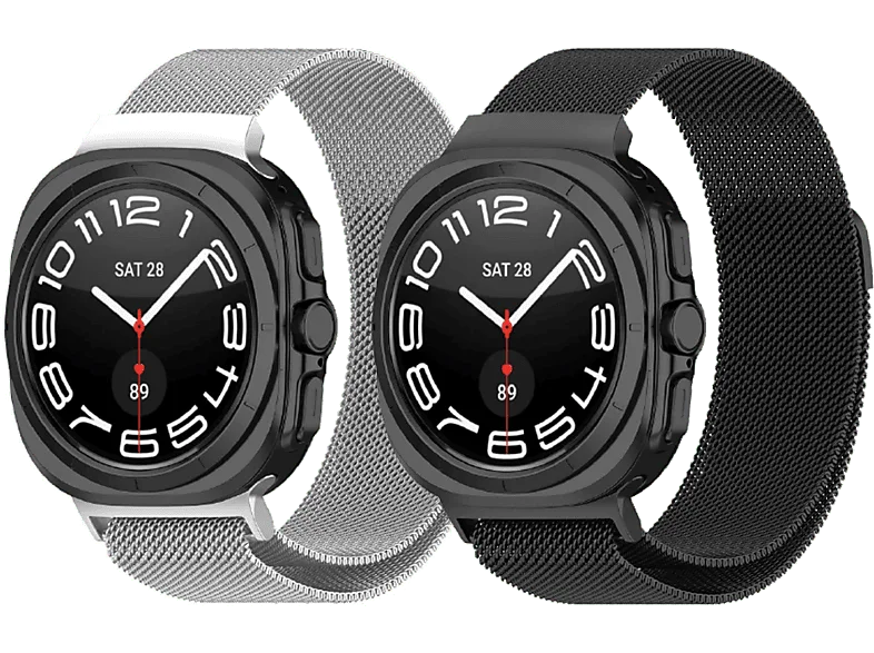 Pack Correas - Friendly License FRSWB099, Silicona, Samsung Galaxy Watch Ultra, Plata y Negro