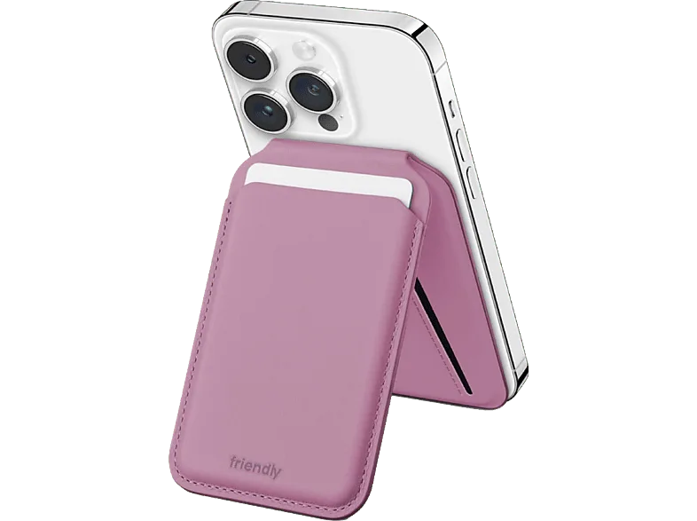 Tarjetero para móvil - Friendly License FRTAR013, TPU y Adhesivo 3M, Soporte, Rosa
