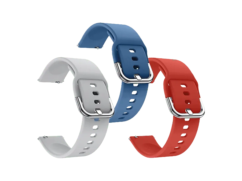Correa - Friendly License FRSWB113, Silicona, Compatibilidad Universal, Resistente al agua y sudor, 22mm, Blanco/Azul/Rojo
