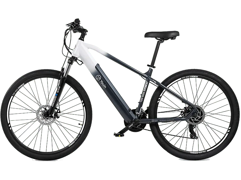 Bicicleta de Montaña - Youin You-Ride Everest, 250 W, 25 km/h, 65 km autonomía, Negro y blanco