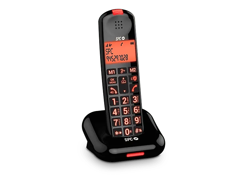 Teléfono - SPC Comfort Kairo, Análogo, 6 Niveles de Volumen, Manos Libres, Botones Grandes, Negro