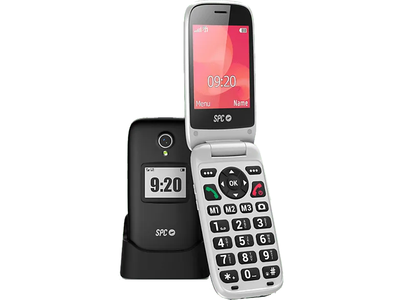 Móvil - SPC Polaris, Negro, 1400mAh, 4G para Mayores, GPS, Teclas Grandes, Botón SOS, Compatible con app gestión remota Care