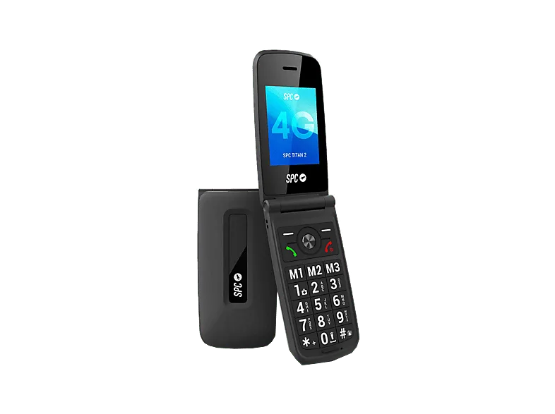 Móvil - SPC TITAN 2 4G, Negro, Memoria interna 48MB + 128MB, 1000 mAh, Pantalla 2.4" QVGA, Bluetooth