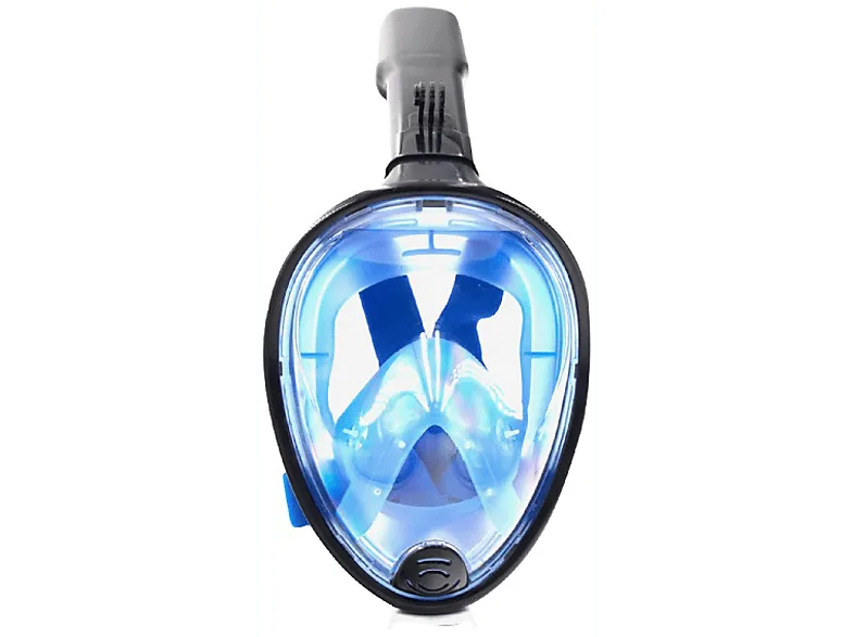 Máscara Snorkel - SK8 Aqua, Con soporte para cámara deportiva, Talla L/XL, Azul y negro