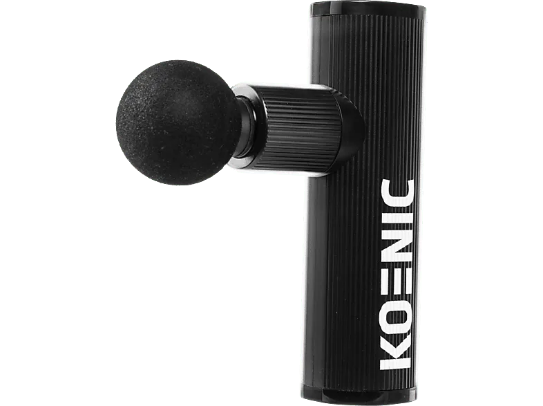 Masajeador - KOENIC Lite, 4 Velocidades, Pistola masaje, cabezales, Negro