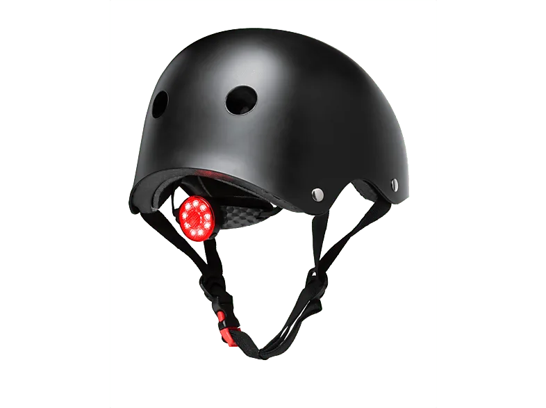 Casco - Beetle Helm Ciclope, Con luz trasera, batería, Regulable, Talla M, Negro