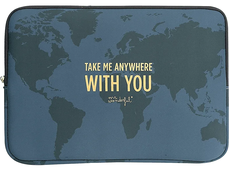Funda portátil - Mr. Wonderful Take Me Anywhere With You, Para Portátil de 16", Neopreno, Multicolor