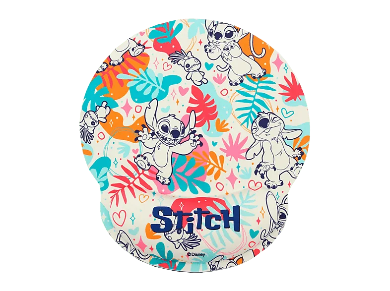 Alfombrilla ratón - Wondee HPALF002, Antideslizante, Reposamuñecas ergonómico, Diseño Redondo Stitch