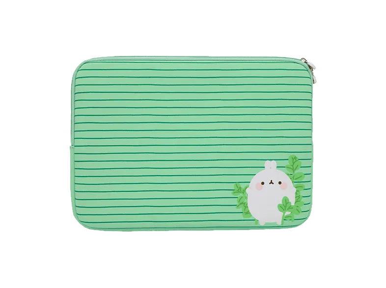 Funda portátil - Wondee MOLAP003, Compatible con PC hasta 12", Resistente, Cierre Cremallera, Verde