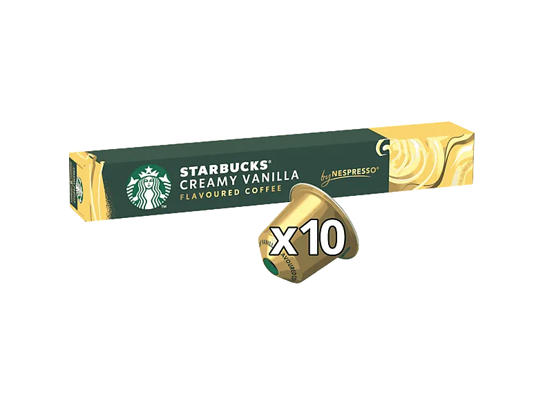 Cápsulas monodosis - Starbucks Creamy Vanilla by Nespresso®, Tueste Suave Starbucks®, Arábica, suave, Vainilla
