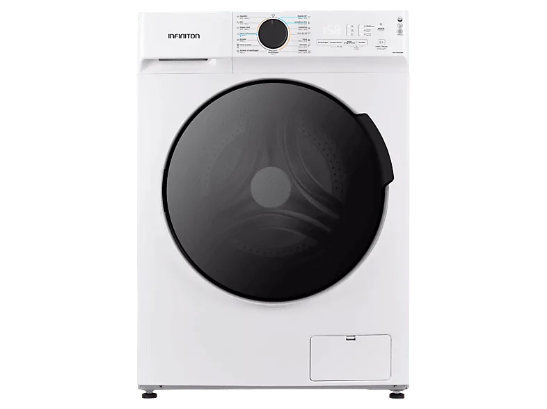 Lavadora secadora - Infiniton WSD-G8A6D4BN, 8 kg/6 kg, 1400 rpm, Inverter, Anti Microbic Technology, Blanco