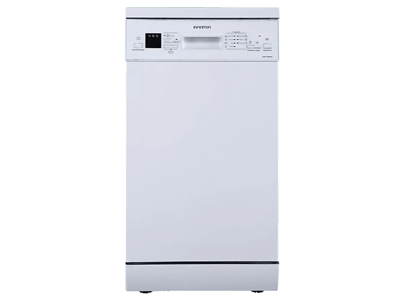Lavavajillas compacto - Infiniton DIW-4510WD3, 10 Servicios, 7 Programas, 44.8 cm Ancho, Auto-Open, Blanco