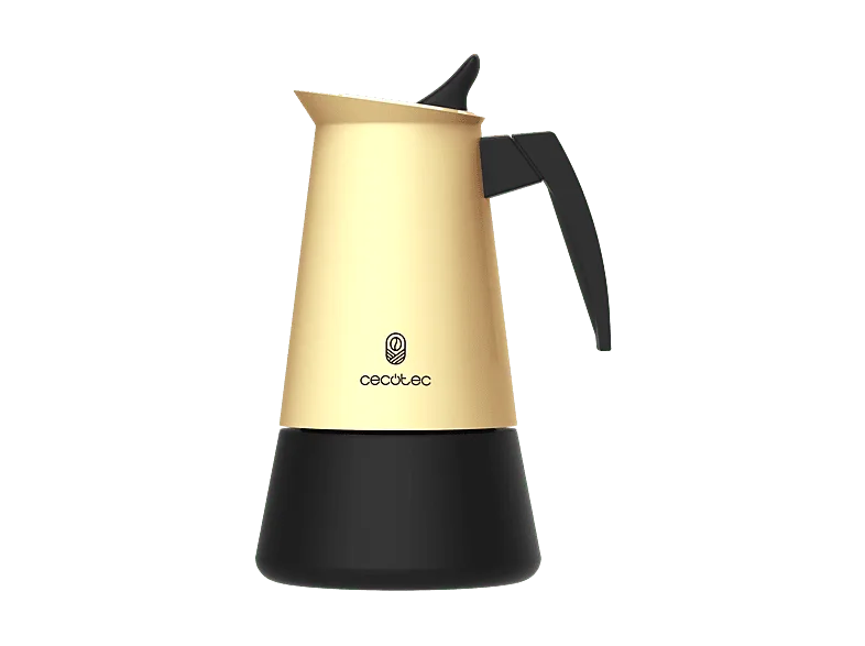 Cafetera tradicional - Cecotec Piccolina 600 Beige, 300 ml, Capacidad 6 tazas, Válvula de seguridad, Filtro alta calidad, Acero inoxidable, Beige