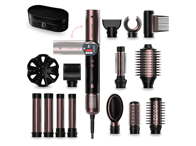 Moldeador - Cecotec AirGlam 14in1 Flex Black, 14 Cabezales intercambiables, Revestimiento cerámica y queratina, Negro (imagen 1 de 3)