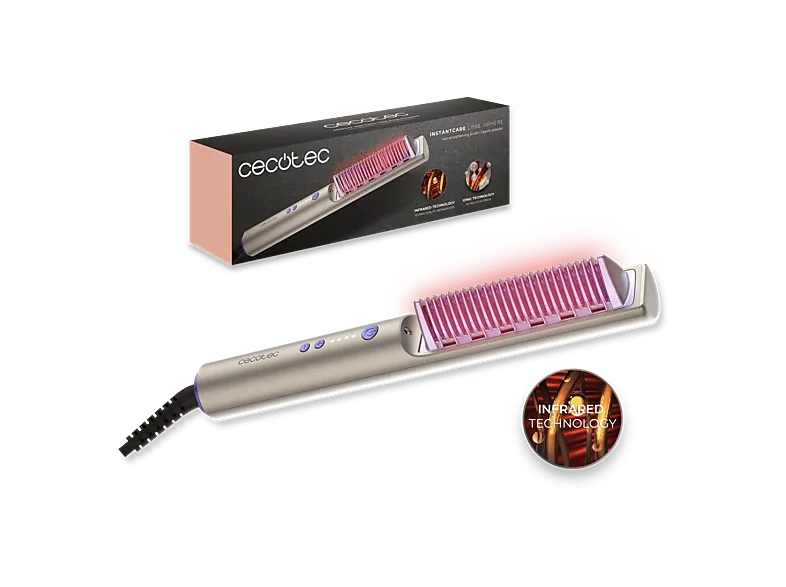 Cepillo alisador - Cecotec InstantCare Lisse iSphere, Infrarrojos, Iones, 140-200ºC, Memoria, Bloqueo, Calentamiento rápido, Autoapagado, Multicolor (imagen 1 de 3)