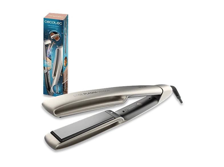 Plancha de pelo - Cecotec Lisse Plasma Sensor, Tecnología sensor, plasma, Placas flotantes, 160-220ºC, Revestimiento NanoSilk, Champagne (imagen 1 de 3)