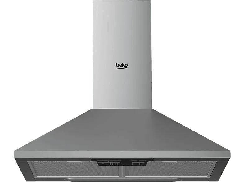 Campana decorativa - Beko HCP61310I, 3 Velocidades, 395 m³/h, 60 cm, Filtro casette de metal, Inox