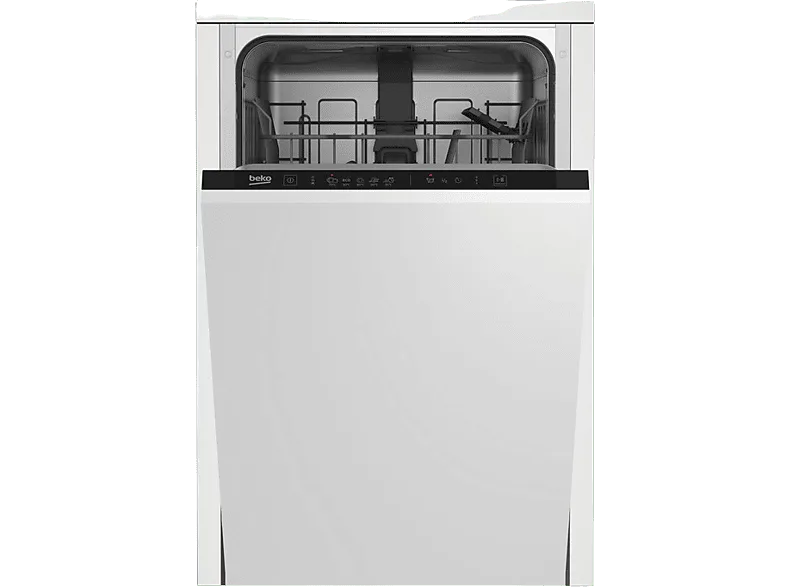 Lavavajillas integrable - Beko DIS35023, 10 servicios, 5 programas, 45 cm, Media carga, ProSmart, Sin panelar
