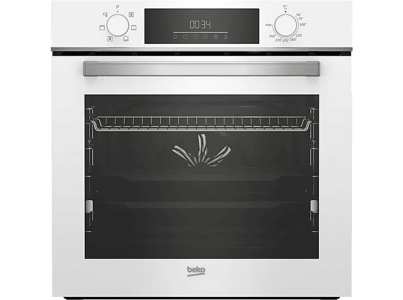 Horno - Beko BBIE18300W, Multifunción, Hidrólisis, 72 l, 59.4 cm, Tecnología Aeroperfect, Función vapor, Blanco