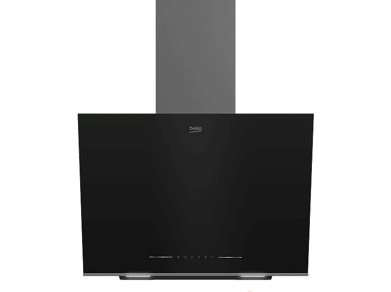 Campana convencional - Beko BHCA66641BBHS, 3 velocidades, 445 m³/h, Touch Control, Iluminación LED, Negro