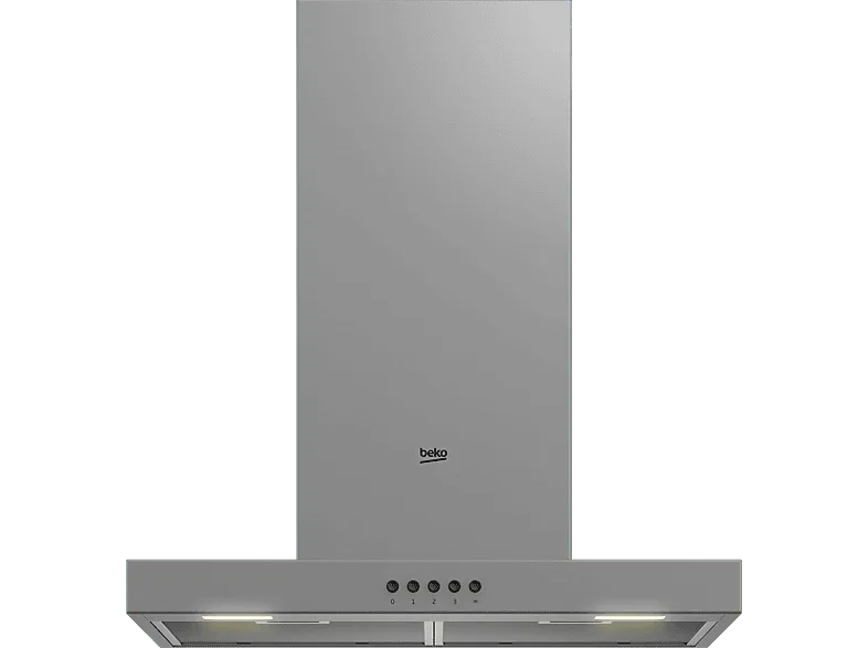 Campana decorativa - Beko BHCB61622BXH, 3 velocidades, 613 m³/h, 60 cm, Iluminación LED, Filtro de carbón, Inox