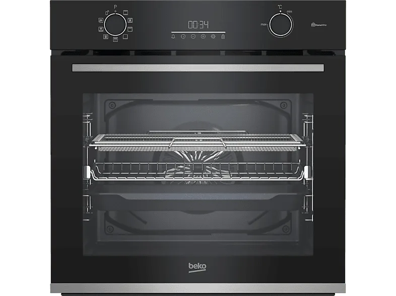 Horno - Beko BBIMA13302BMPEC, Multifunción, Pirolítico, 72 l, 59.4 cm, AeroPerfect™, Función AirFry, Negro