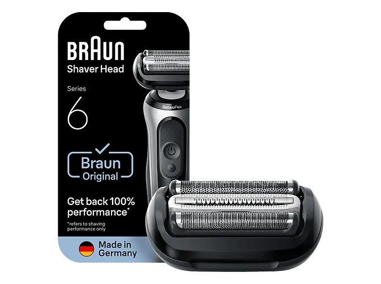 Recambio para afeitadora - Braun 64B, Compatible con afeitadoras Series 6, Negro