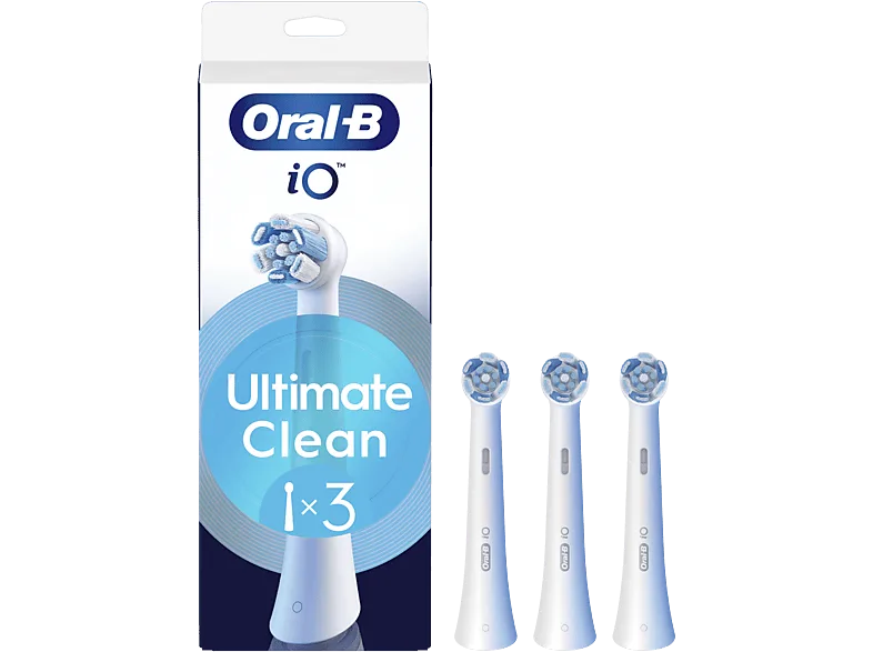 Recambio para cepillo dental - Oral-B iO Ultimate Clean, Pack de 3 unidades, Blanco