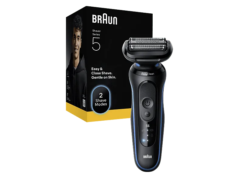 Afeitadora - Braun eléctrica Series 5 52-B1000S, 3 láminas SkinFlex, Modo turbo, 50 min autonomía, Wet&Dry, Azul (imagen 1 de 3)