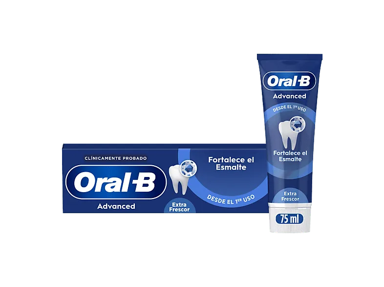 Pasta de dientes - Oral-B dentífrica Advanced Fortalece el esmalte, Extra frescor, Sabor eucalipto refrescante, 75 ml