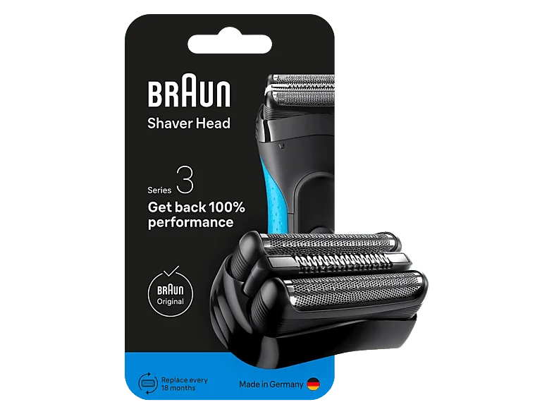 Recambio para afeitadora - Braun 21B, Compatible con Series 3, Negro