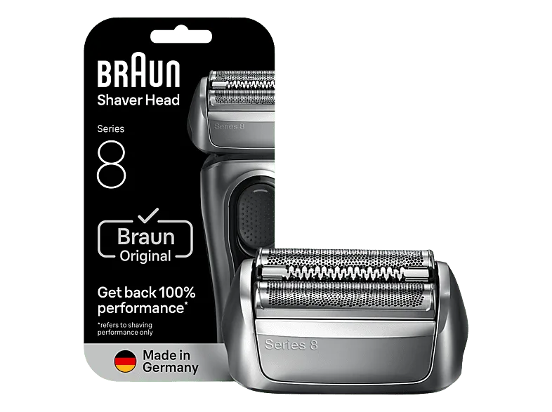 Recambio para afeitadora - Braun 83M, Compatible con afeitadoras Series 8, Plata