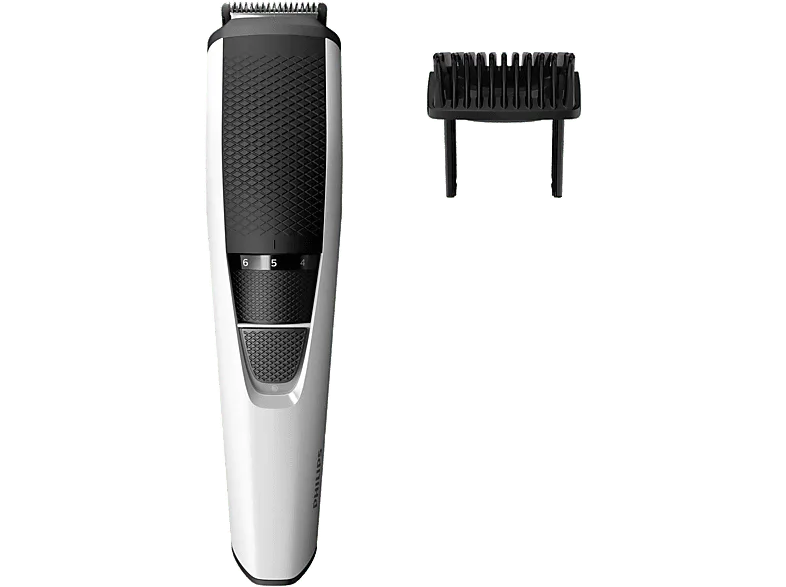 Barbero - Philips S3000 BT3206/14, Recortadora barba, 10 posiciones de longitud, 45 min autonomía, Blanco