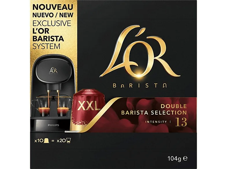 Cápsulas monodosis - L'OR Barista Doble Selection 13, Pack de 10, XXL, Exclusivas para