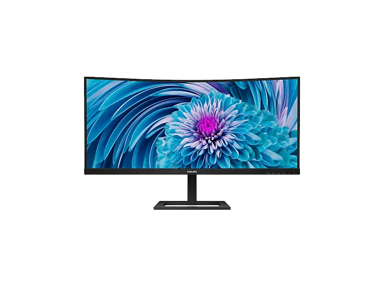 Monitor - Philips 346E2CUAE/00, 34" QHD, 100 Hz, 1 ms, VA Curvo, USB-C, FreeSync Premium, Altura ajustable, Altavoces integrados