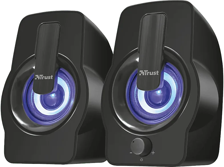 Altavoces para PC - Trust Gemi 2.0 RGB, Luces LED colores, 12 W, USB, Negro