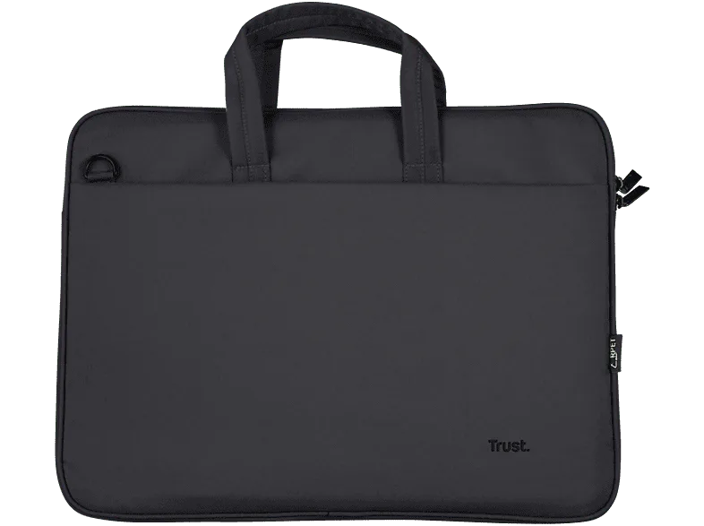 Maletín para portátil - Trust Bologna, Hasta 16", Universal, Poliester reciclado, Negro