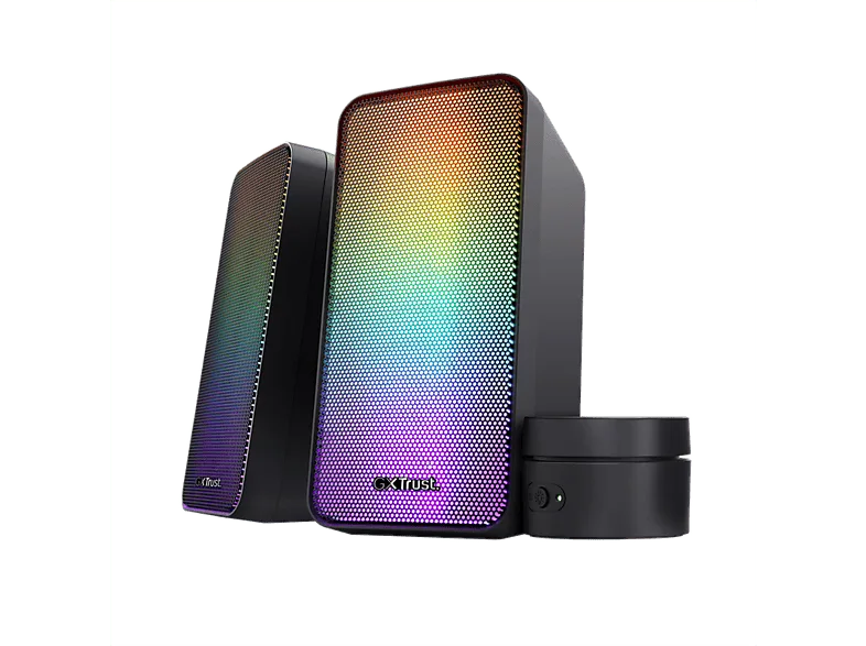 Altavoces para PC - Trust GXT 611 WEZZ, 12 W, Alámbrica, Iluminación RGB, Negro