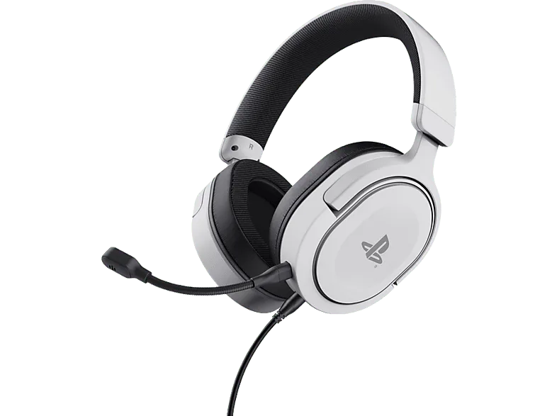 Auriculares gaming - Trust Gaming GXT 498W Forta, Con cable, Micrófono desmontable, Ecológico, Blanco