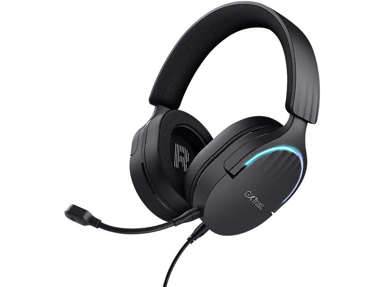 Auriculares gaming - Trust GXT 490 Fayzo, Micrófono integrado, Iluminación RGB, Para PC/PS4/PS5, Negro (imagen 1 de 3)