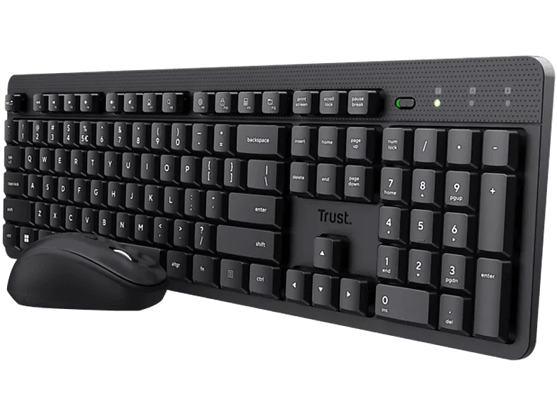 Pack Teclado + Ratón - Trust Ody II, Inalámbrico, Silencioso, Negro