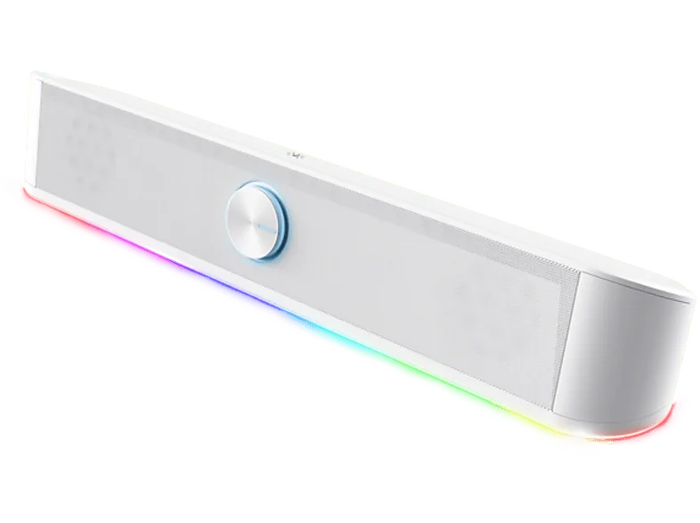 Barra de sonido - Trust GXT 619W THORNE, USB, Alámbrico, Con RGB, Blanco
