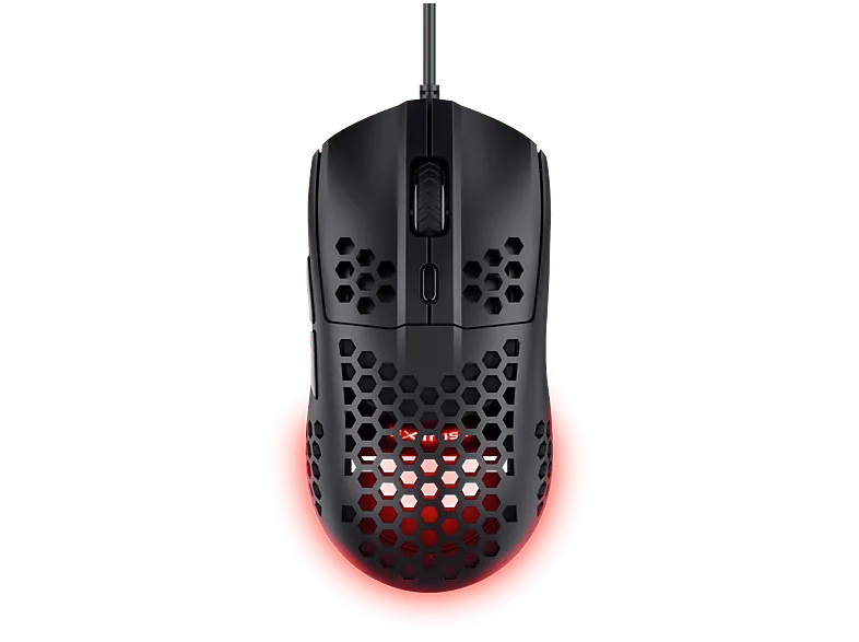 Ratón gaming - Trust GXT 928, Inalámbrica, 6400 dpi, Ultraligero, Iluminación RGB, Negro