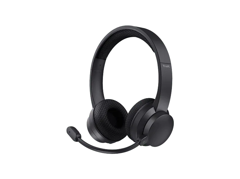 Auriculares inalámbricos - Trust Ayda, Supraaurales, Diadema, Con micrófono, Bluetooth, Negro