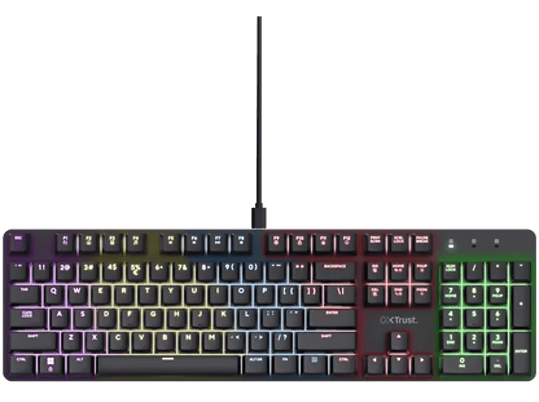 Teclado gaming - Trust Zora GXT 871, USB, Mecánico, Cable, Iluminación RGB, Negro (imagen 1 de 2)