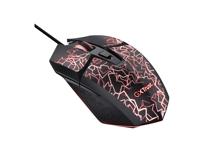 Ratón gaming - Trust Felox, Con Cable, 6400 DPI, Iluminación LED, Cable 1.5m, Negro (imagen 1 de 3)