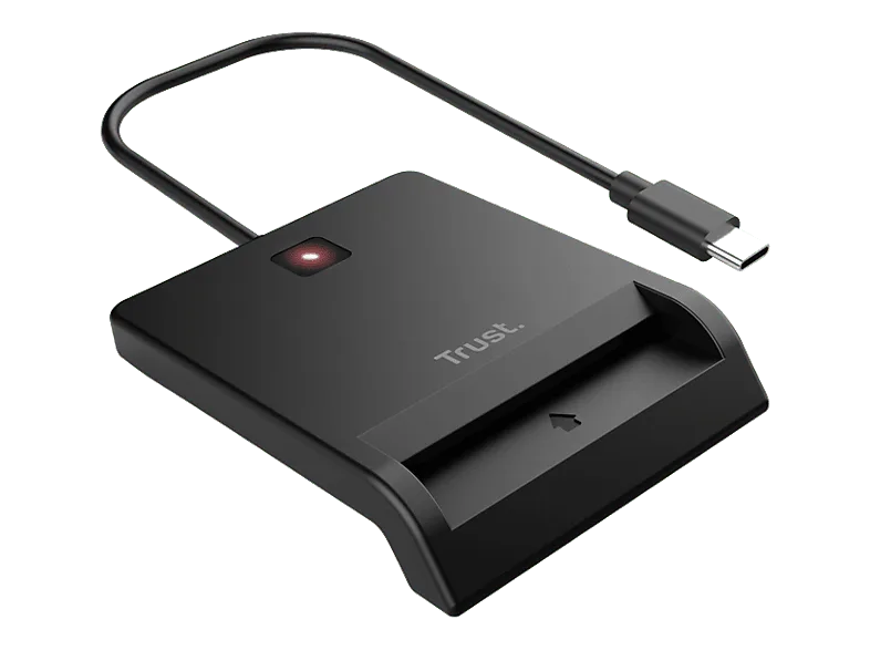 Lector de tarjetas - Trust 26253, USB-C, Diseño Compacto, Negro