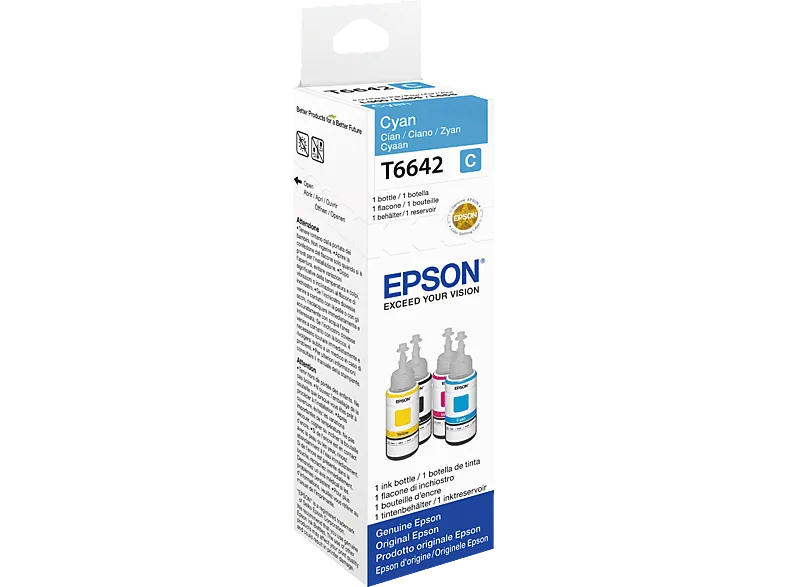 Botella de tinta - Epson T6642 Ecotank, Compatible con ET-2600, 70 ml, Cian (imagen 1 de 3)